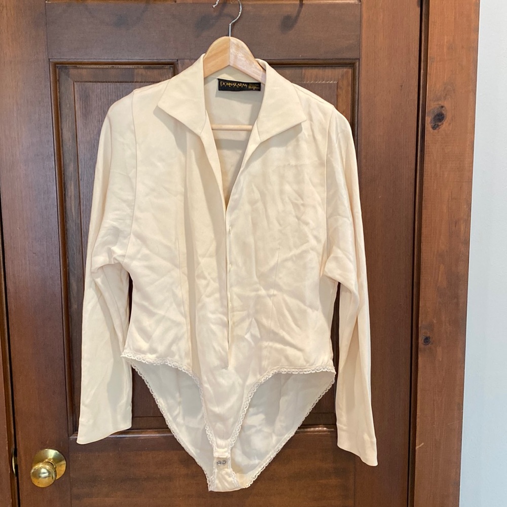 90’s Vintage Donna Karen New York 100% Silk Bodysuit